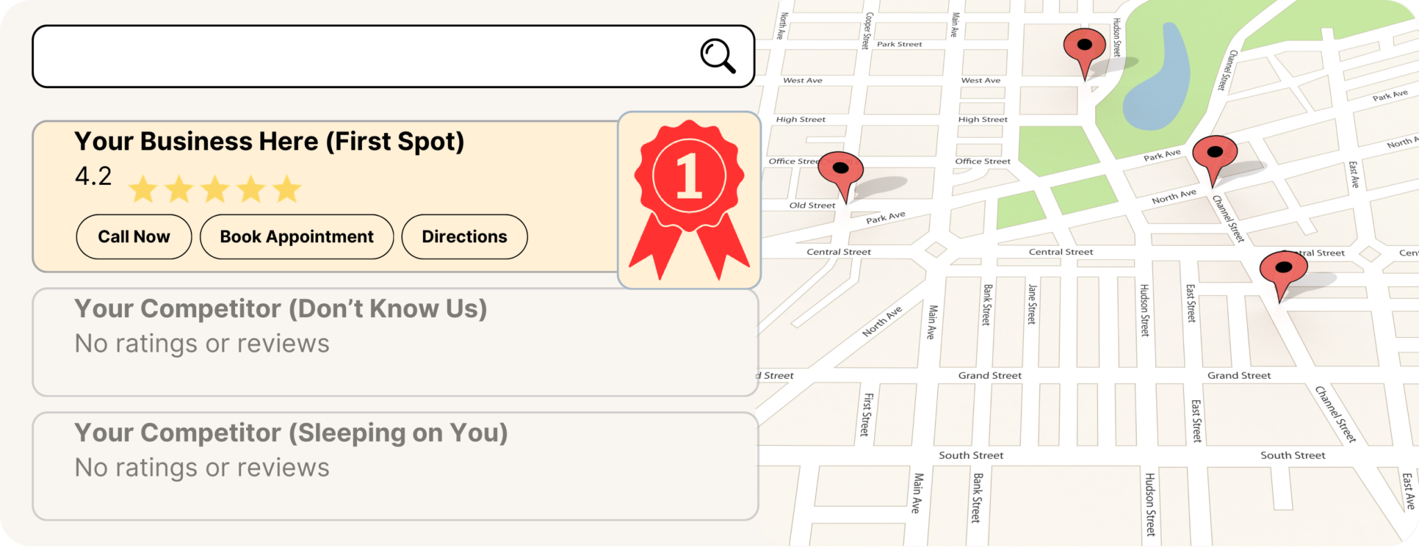 Google ranking illustration showing #1 position